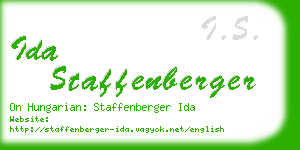 ida staffenberger business card